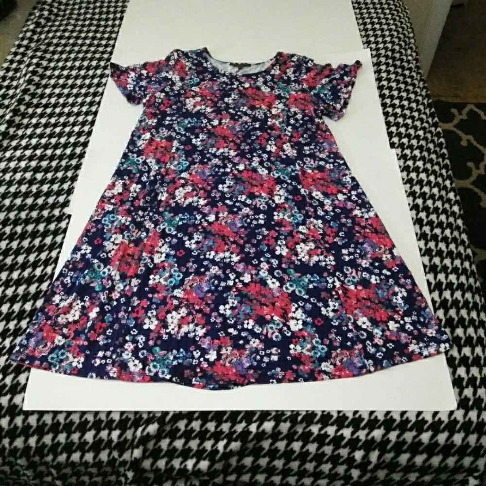 Adrianna Papell Navy Floral Dress